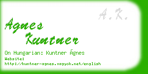 agnes kuntner business card